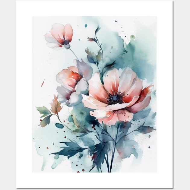 Watercolor flowers Wall Art by NemfisArt